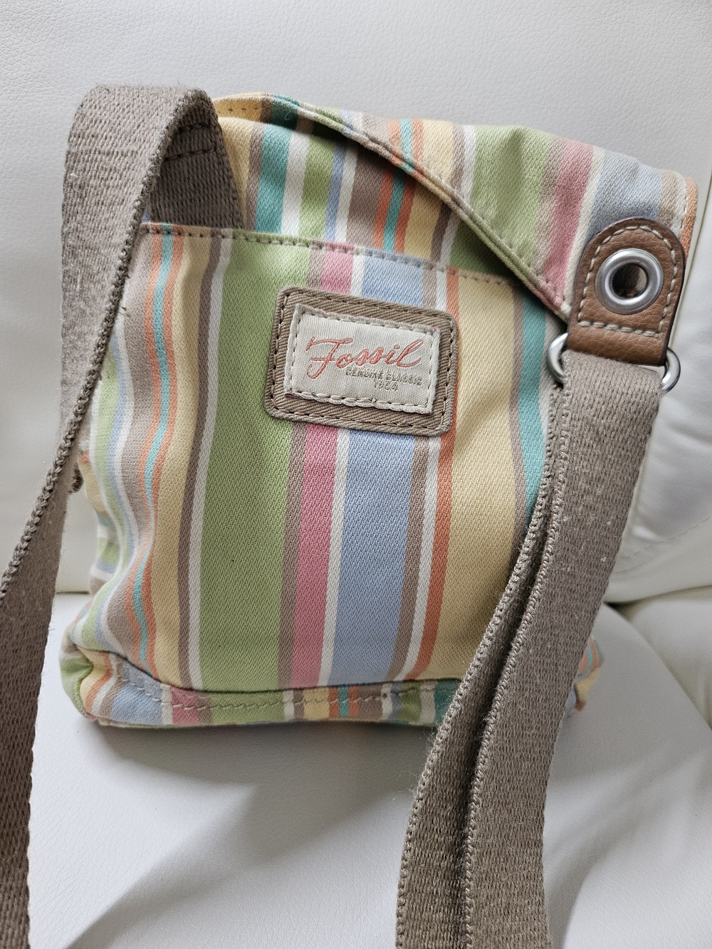 Fossil Multicolor Pastel Stripe Crossbody Bag - Picture 10 of 11